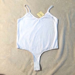 White Tank Top Bodysuit Shirt